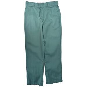 Dickies Mens Pants 34x32 Green Original Fit Workwear Straight Leg Chinos